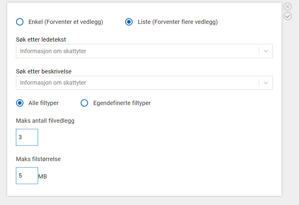 File upload component - edit properties