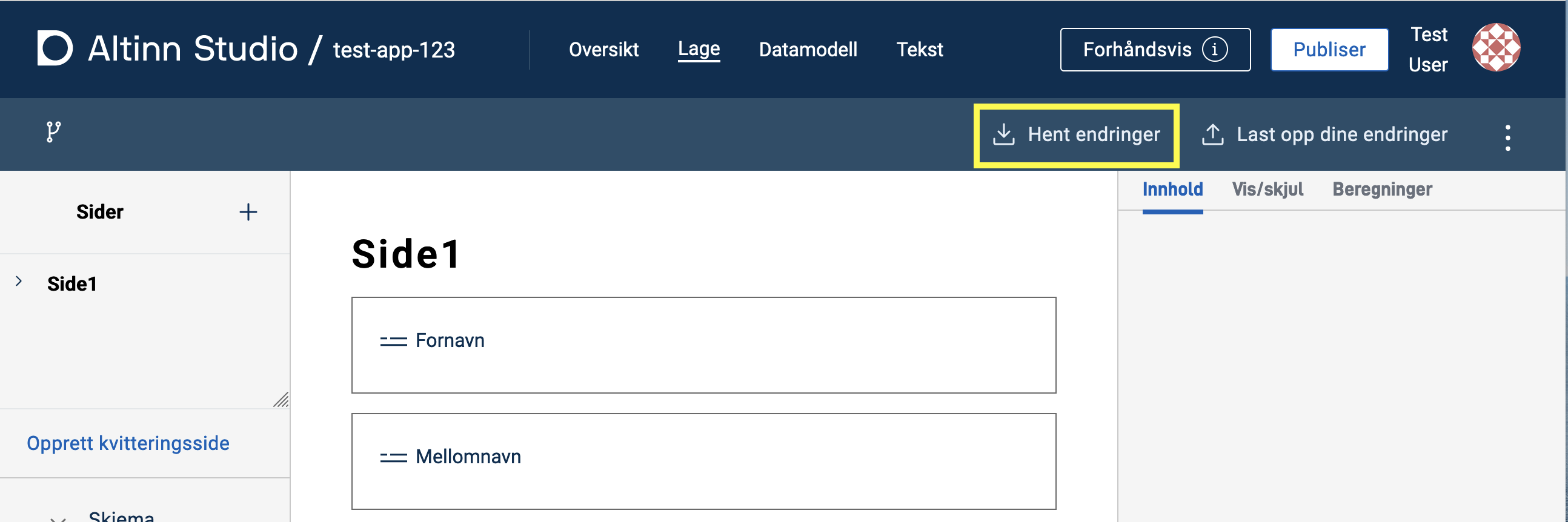 Fetch changes in Altinn Studio