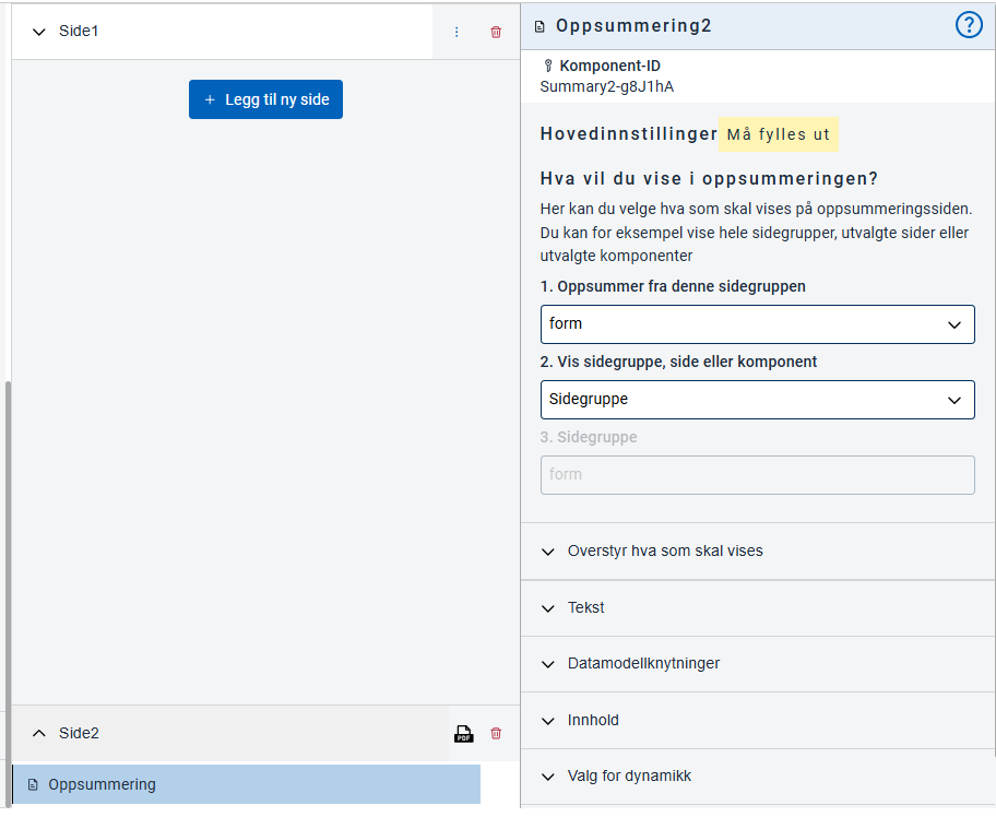 Screenshot of a summary2 component in a PDF layout page