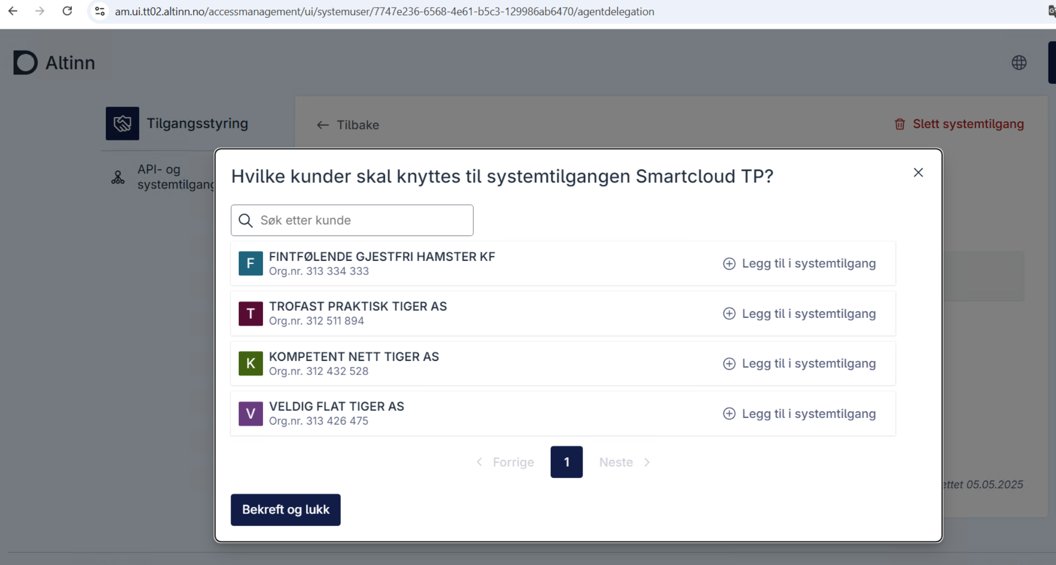 Add clients to the system user