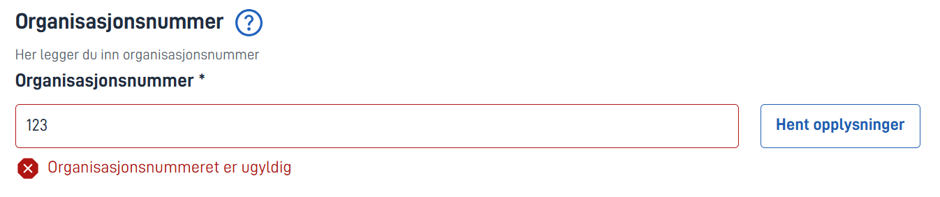 Validation of the input field