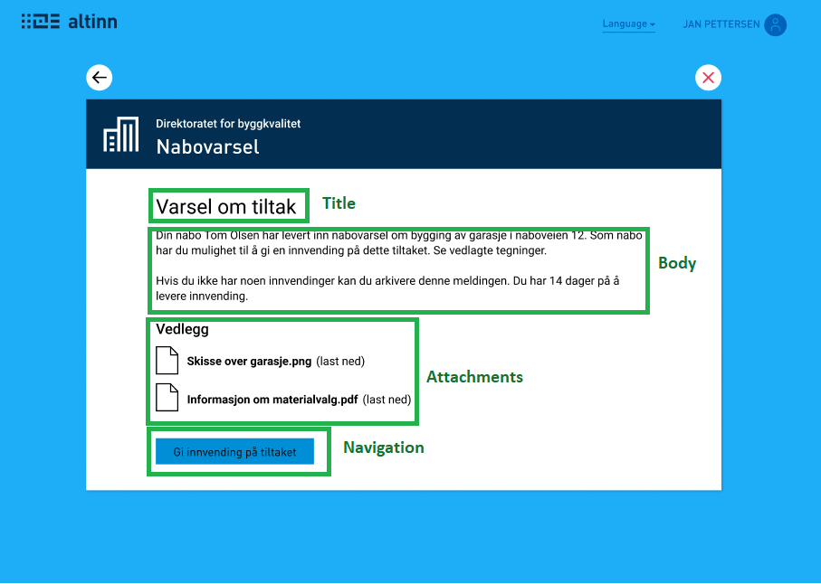Default message