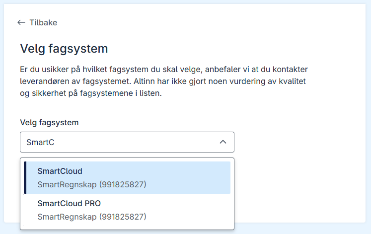 Select a vendor system