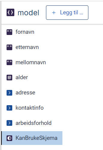 &ldquo;Datamodell med KanBrukeSkjema&rdquo;