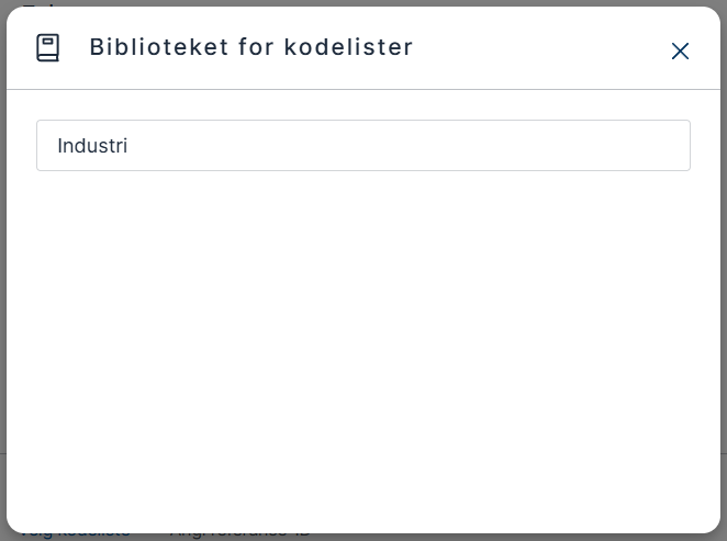 “Bruk kodeliste”-liste