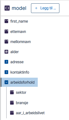 “Datamodell med arbeidserfaring”