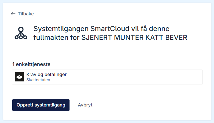 Opprett systemtilgang 4