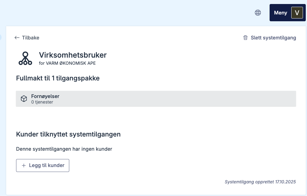 Steg 0 - Opprett systembruker