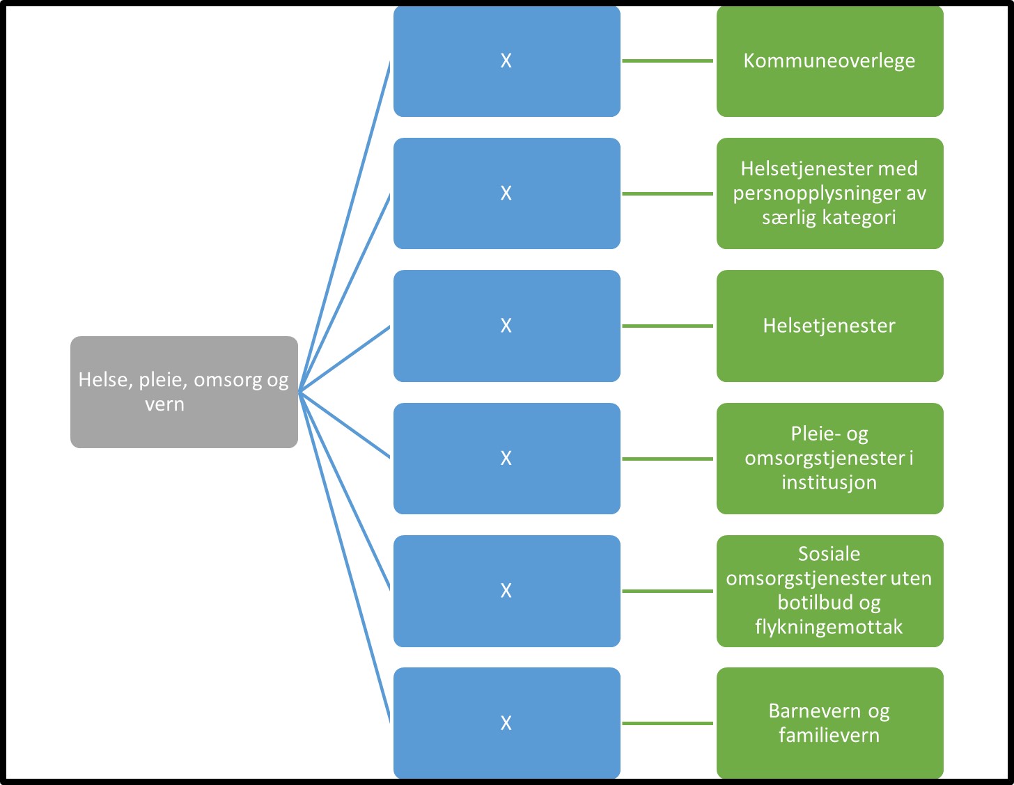 Helse, pleie, omsorg og vern